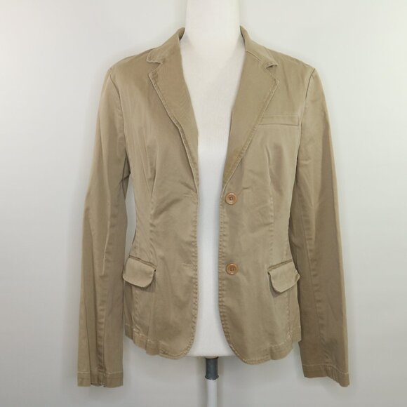 Lands End Canvas Jacket Casual Blazer Khaki Tan - Picture 9 of 15